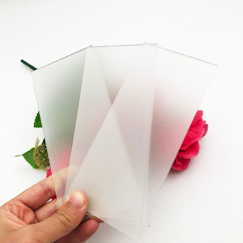 3 mm 4 mm Acid Etched Tempered Glass Figured Frosted Glass Usato per le porte del bagno