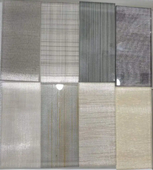 Vetro trasparente di specialità reticolato a colori vetro stratificato a filo per la decorazione degli interni