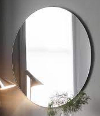 Lunga durata di vita vetro specchio murale decorativo moderno con bordo a beve e finitura argentea