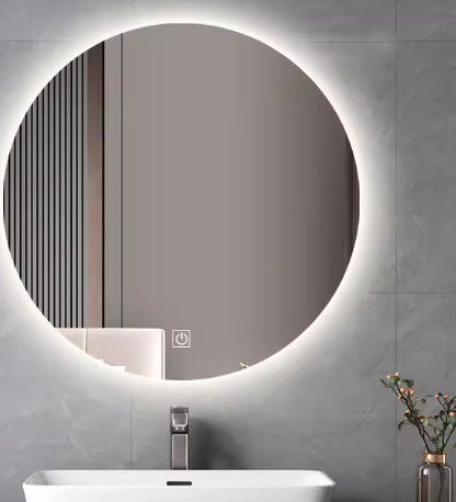 Lunga durata di vita vetro specchio murale decorativo moderno con bordo a beve e finitura argentea